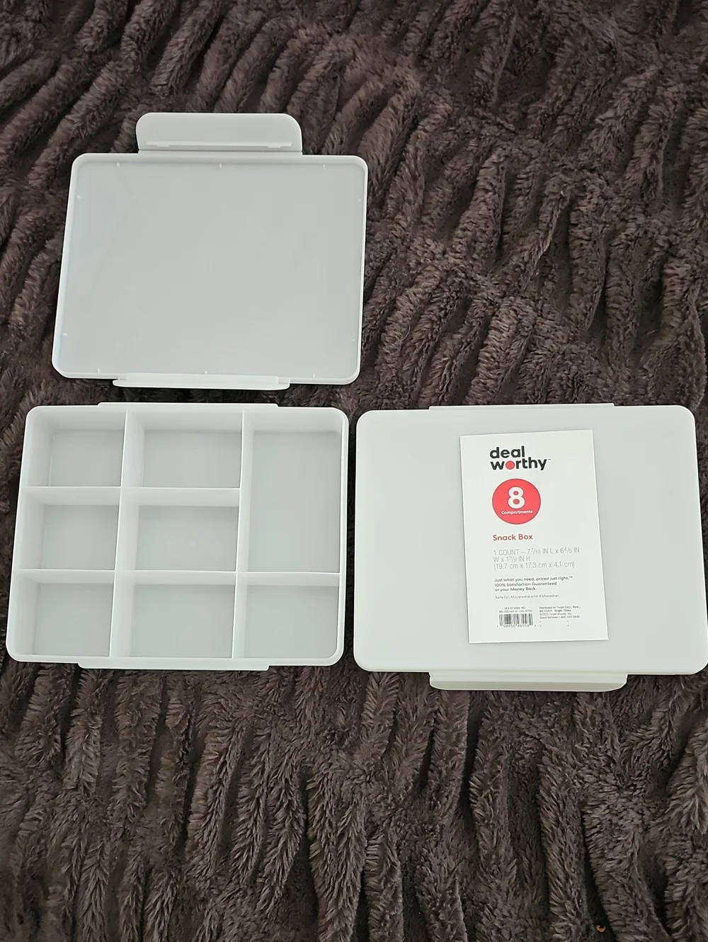 White 8-Compartment Snack & Storage Box 2 boxes